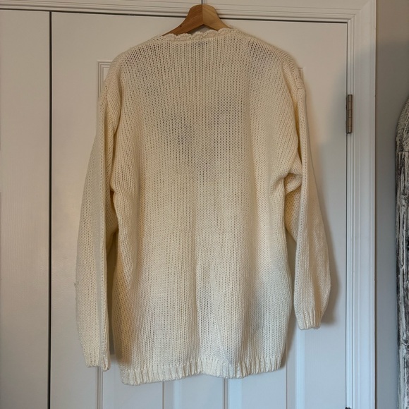 Vintage Embroidered V Neck Granny Grandma Sweater Cottage Core Feminine Girly M - Picture 5 of 5